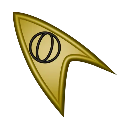 Spinning TOS science divison badge.