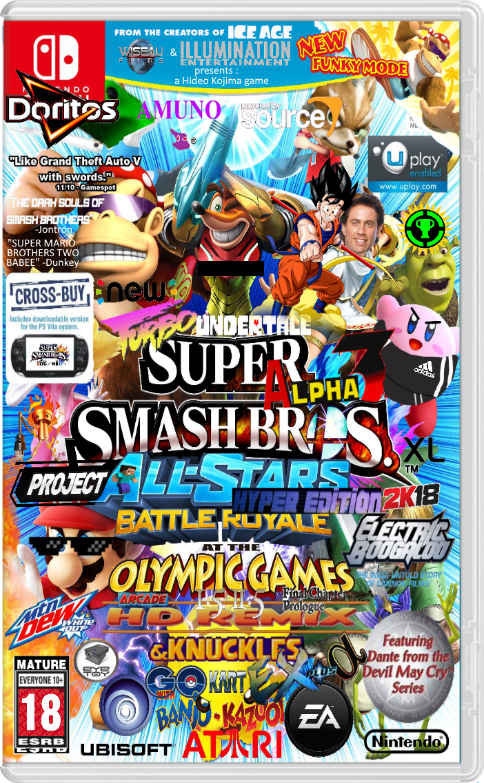 fake box art photoshopped to hell and back with all sorts of titles