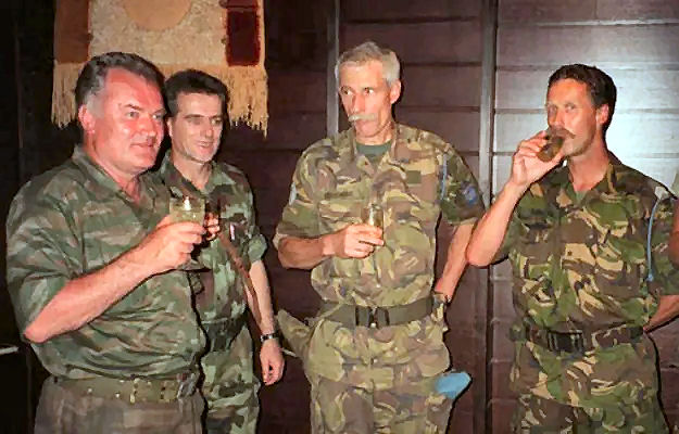 "Toast of shame" - Mladic and Karreman drinking together