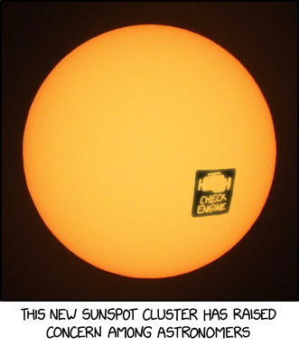 They say it's probably safe to keep orbiting for a while, but if it stays on or starts flashing we might have to call someone.